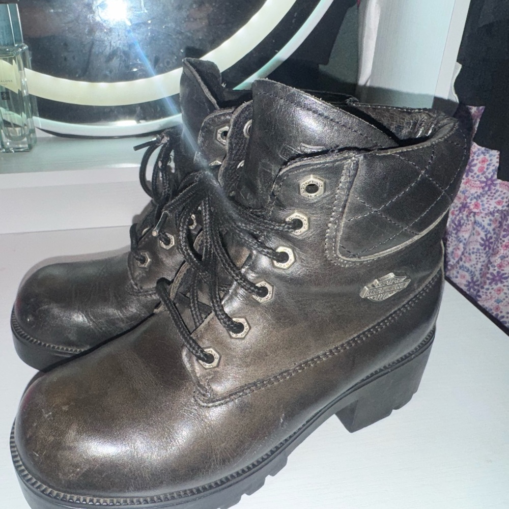 Harley Davidson Leather Combat Riding Boots